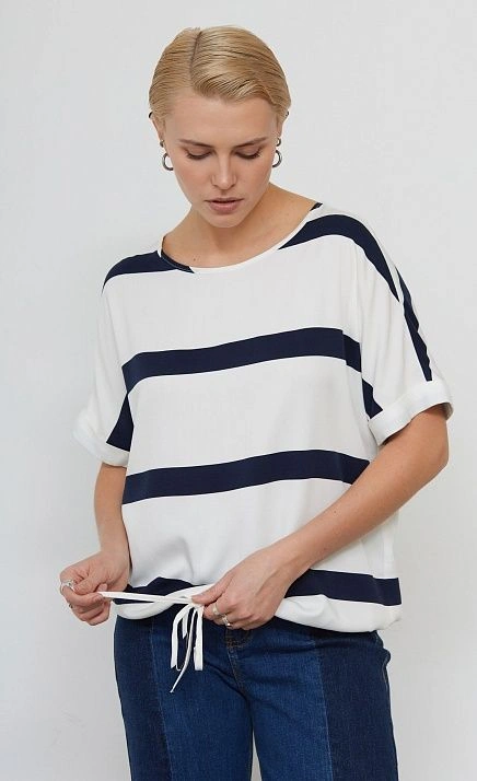 Блуза из вискозы в полоску GRIOL Блуза из вискозы в полоску GRIOL