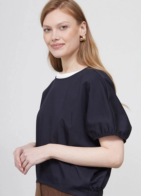 Блузка жен. 318164.11312.9600N Т.синий  (5)