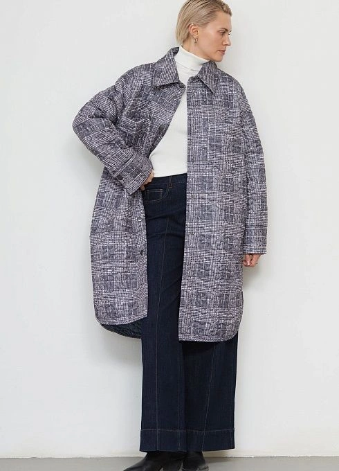  GRIOL. Полупальто жен. 527823Б.11208.8202P Серо-чёрный GRIOL