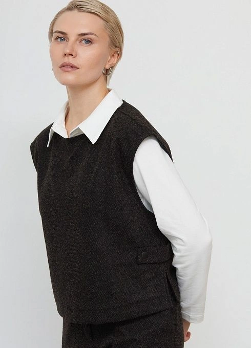  GRIOL. Жилет жен. 387912А.11313.8211M Коричневый меланж GRIOL