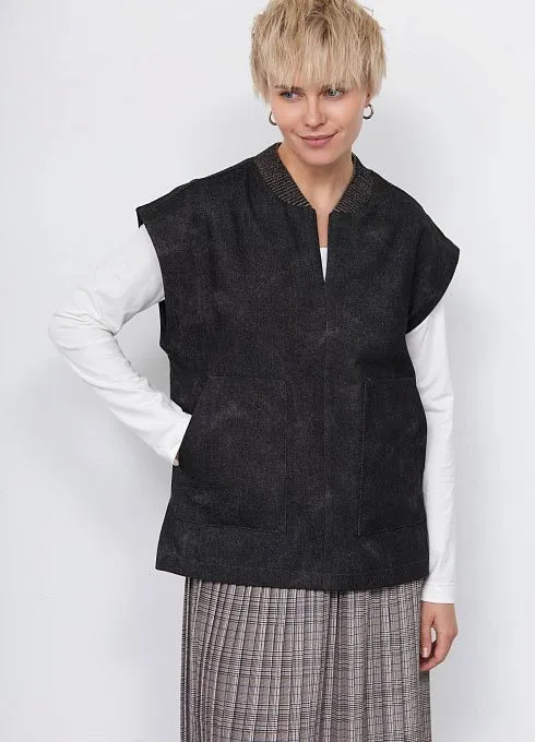  GRIOL. Жилет жен. 380027.6_312.7473О Темно-серый меланж GRIOL