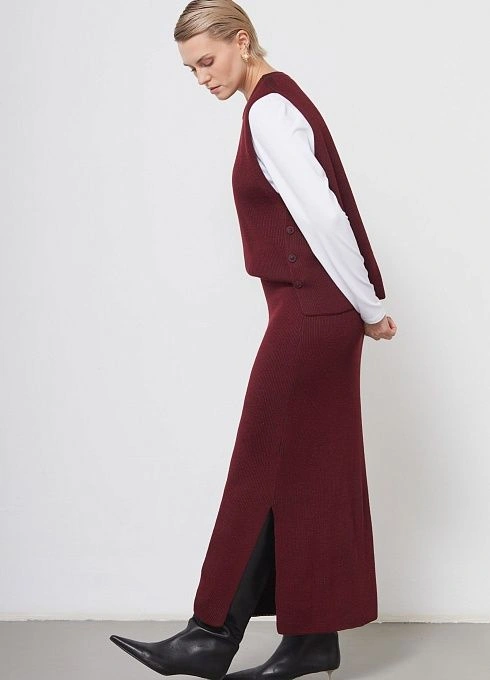 Юбка жен. 350118.33303.4811S Бордово-коричневый (4)