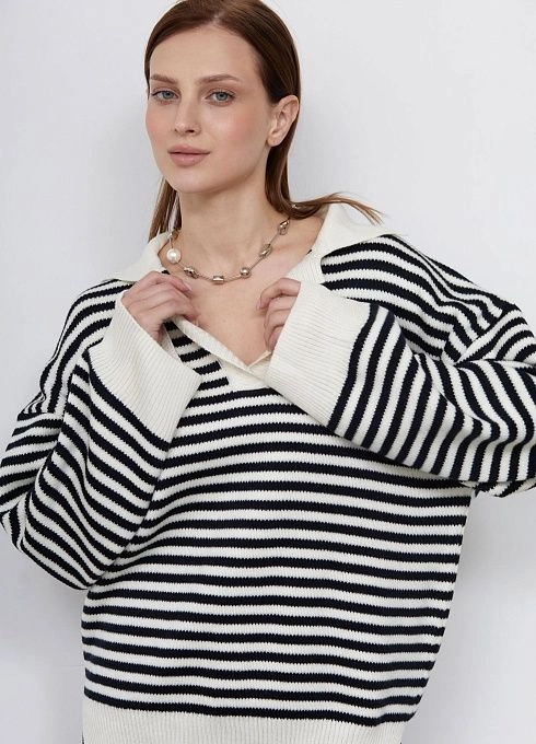 Джемпер жен. 310541.01303.9407S Сине-молочный  (4)