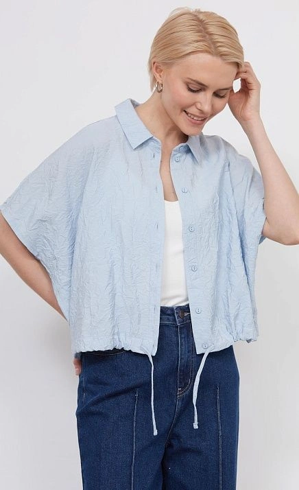Блузка оверсайз из жатой вискозы GRIOL