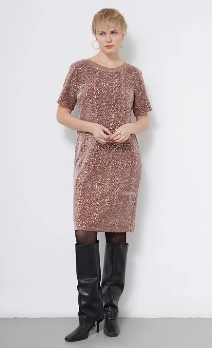 GRIOL. Платье жен. 360139ГП.6_313.0505L Розово-бежевый GRIOL GRIOL. Платье жен. 360139ГП.6_313.0505L Розово-бежевый