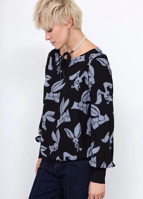 Блуза жен. 311036Г.03312.8278А Черныйсерый  (4)