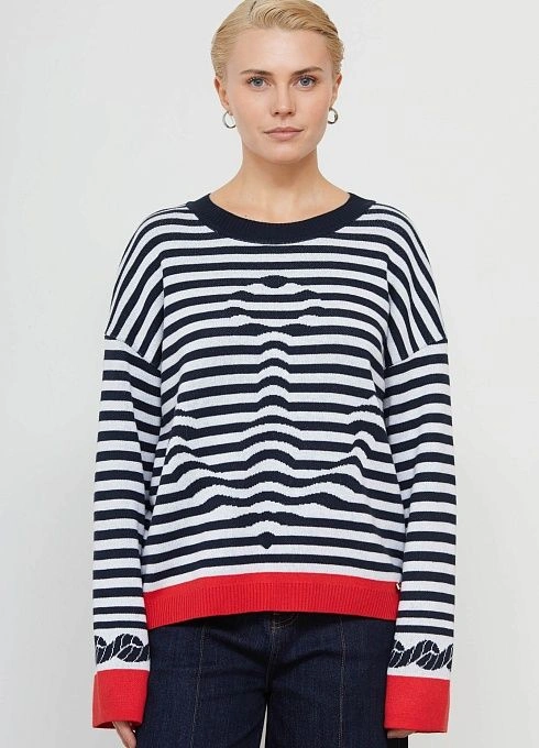 Джемпер жен. 310561.33303.9601S Сине-белый  (4)
