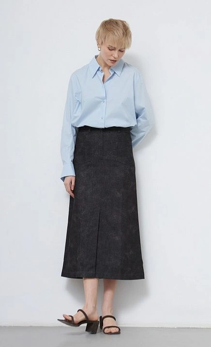  GRIOL. Юбка жен. 350062Б.6_312.7473О Темно-серый меланж 