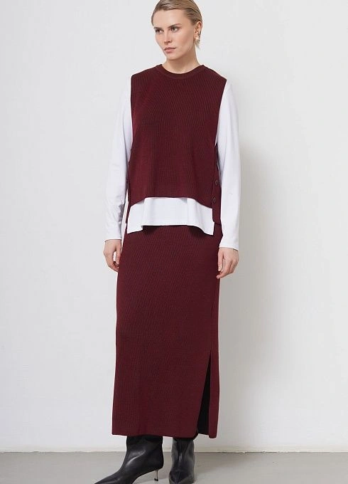 Юбка жен. 350118.33303.4811S Бордово-коричневый (2)