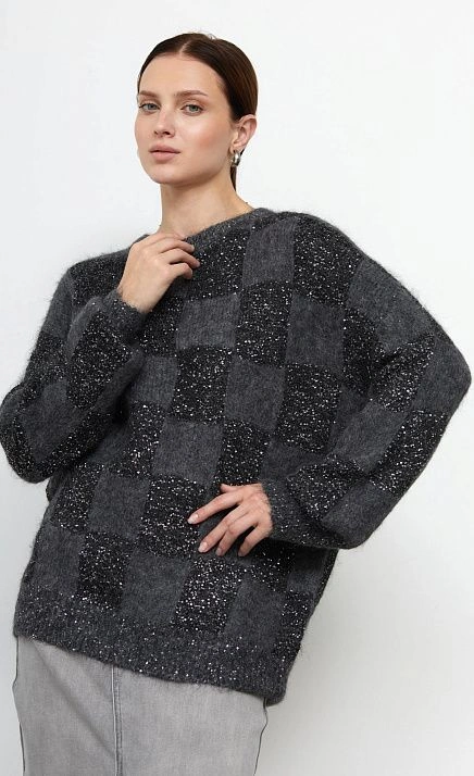 GRIOL. Джемпер жен. 314019.42303.8200P Чёрно-серый GRIOL GRIOL. Джемпер жен. 314019.42303.8200P Чёрно-серый