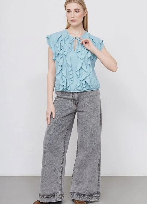 Блузка жен. 318324.11312.1200М Бирюзовый  (2)