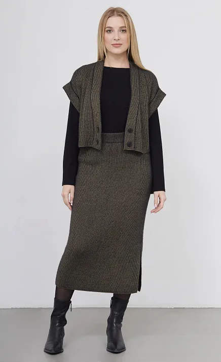 GRIOL. Юбка жен. 350118.33303.3782S Чёрный хаки GRIOL GRIOL. Юбка жен. 350118.33303.3782S Чёрный хаки