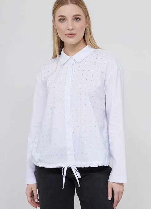 Блузка со стразами и кулиской GRIOL