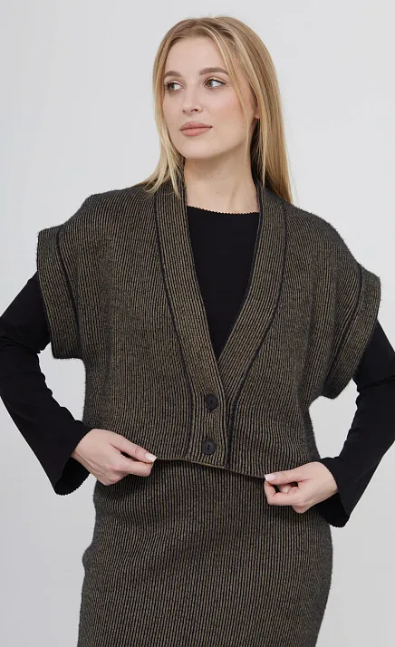 GRIOL. Жилет жен. 380094.33303.3782S Чёрный хаки GRIOL GRIOL. Жилет жен. 380094.33303.3782S Чёрный хаки