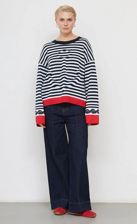 GRIOL. Джемпер жен. 310561.33303.9601S Сине-белый GRIOL GRIOL. Джемпер жен. 310561.33303.9601S Сине-белый