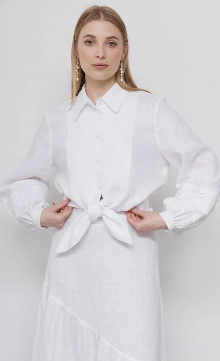 Блузка льняная с декором GRIOL