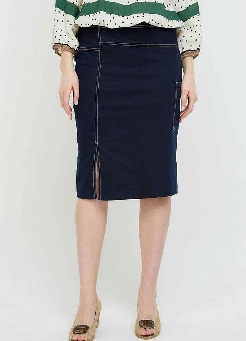 Блузка Т116930-Л20 зеленый+Юбка 14-50088 темно-синий (5)-small