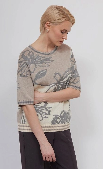 GRIOL. Джемпер жен. 310579.33303.0380T Бежево-серый GRIOL GRIOL. Джемпер жен. 310579.33303.0380T Бежево-серый