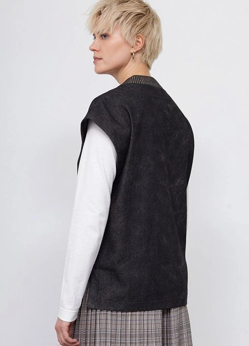 Жилет жен. 380027.6_312.7473О Темно-серый меланж  (1)