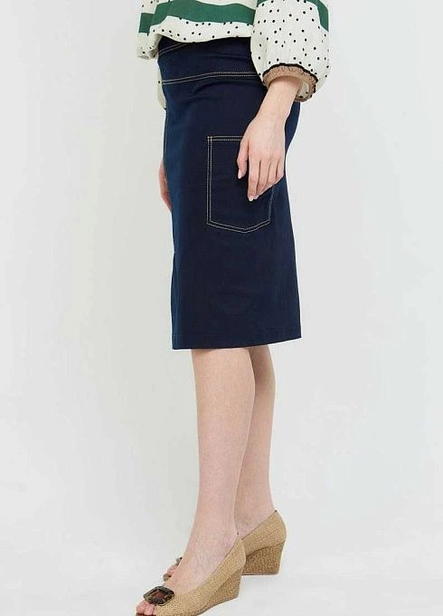 Блузка Т116930-Л20 зеленый+Юбка 14-50088 темно-синий (6)-small