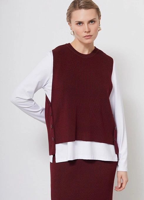  GRIOL. Жилет жен. 380057.33303.4811S Бордово-коричневый GRIOL