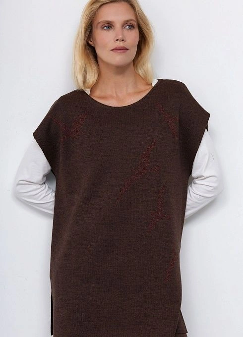 Жилет жен. 380046уд33303.1000M Коричневый меланж  (3)