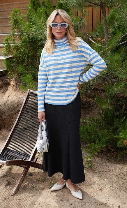  GRIOL. Джемпер жен. 310940.6_313.0716S белый/голубой 