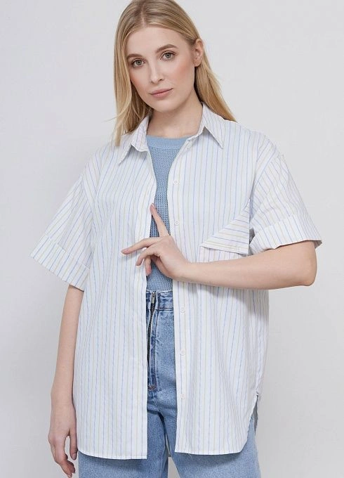 Рубашка оверсайз с декоративным карманом GRIOL