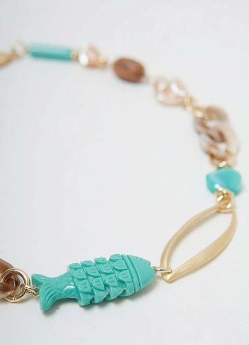 Колье Летучий колабль 2 Бирюзовый  (1)