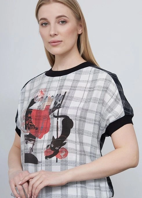 Блуза жен. 311030.03312.8202PE Бело-чёрный  (4)