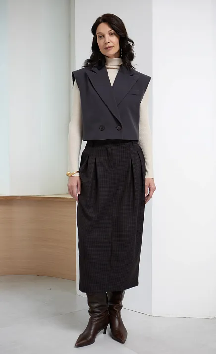 GRIOL. Юбка жен. 350076.03312.1199P коричневый/черный GRIOL GRIOL. Юбка жен. 350076.03312.1199P коричневый/черный