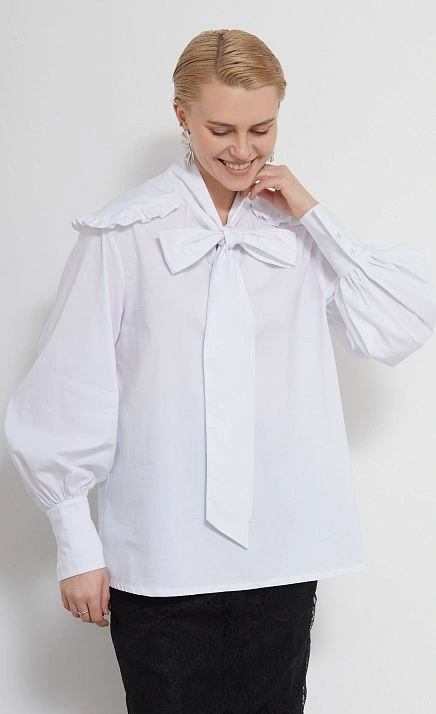 Блуза oversize с воротником-аскот GRIOL Блуза oversize с воротником-аскот GRIOL