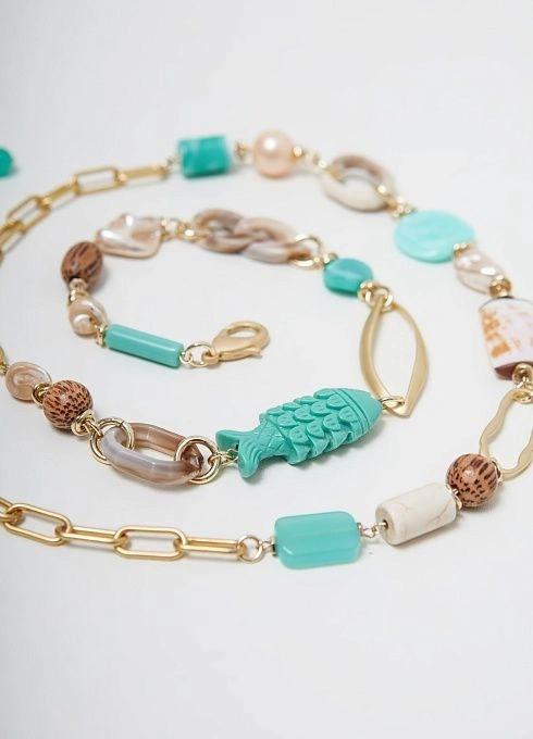 Колье Летучий колабль 2 Бирюзовый  (3)