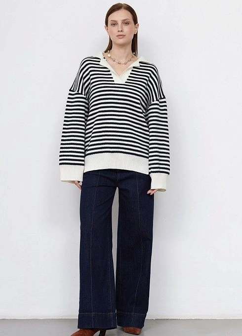 Джемпер жен. 310541.01303.9407S Сине-молочный  (2)