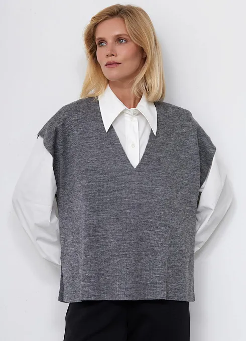  GRIOL. Жилет жен. 380045К.33303.7600M Серый GRIOL