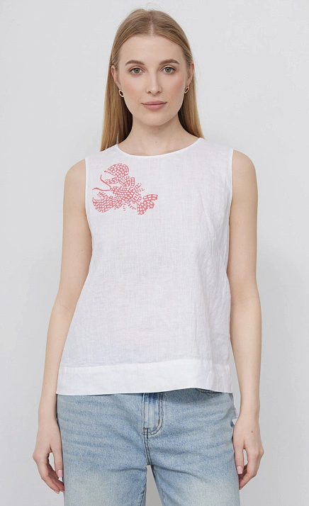 Топ льняной с печатью GRIOL