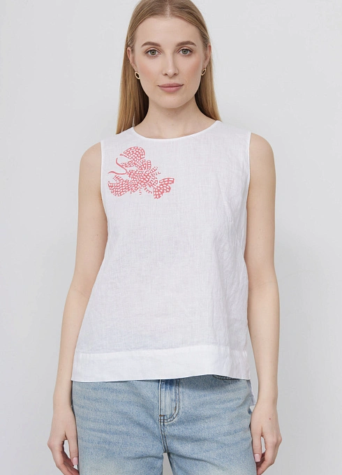 Топ льняной с печатью GRIOL