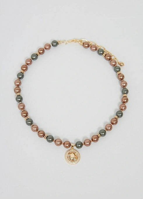  GRIOL. Колье Кожаный Лео2 Коричневый GRIOL