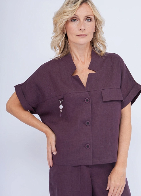 Блузка изо льна укороченная GRIOL