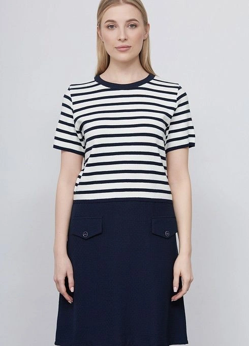 Платье жен. 360258К.6_303.9502S белыйтемно-синий  (3)