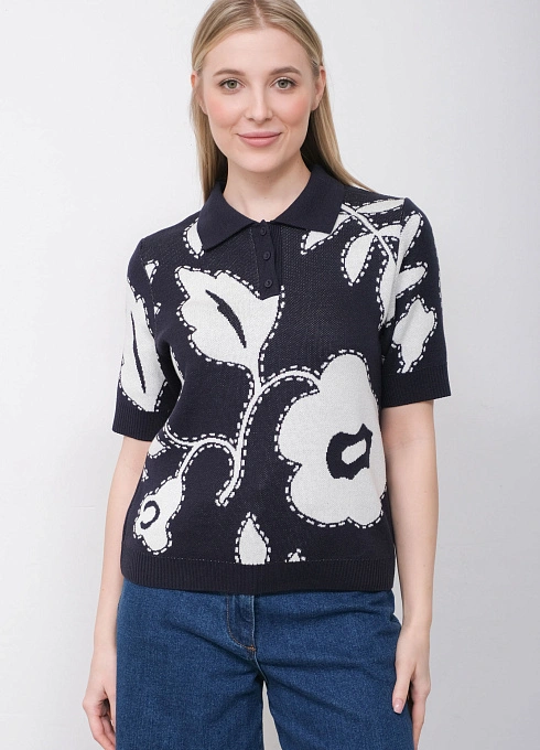  GRIOL. Джемпер жен. 310501.33303.9602F Сине белый GRIOL