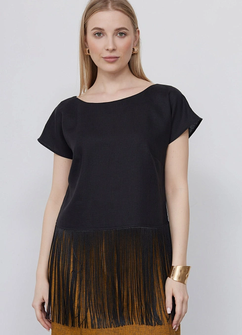 Топ изо льна с бахромой GRIOL