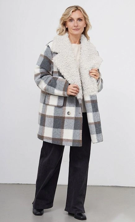  GRIOL. Полупальто жен. 524349.11208.0776P Бежево-серый 