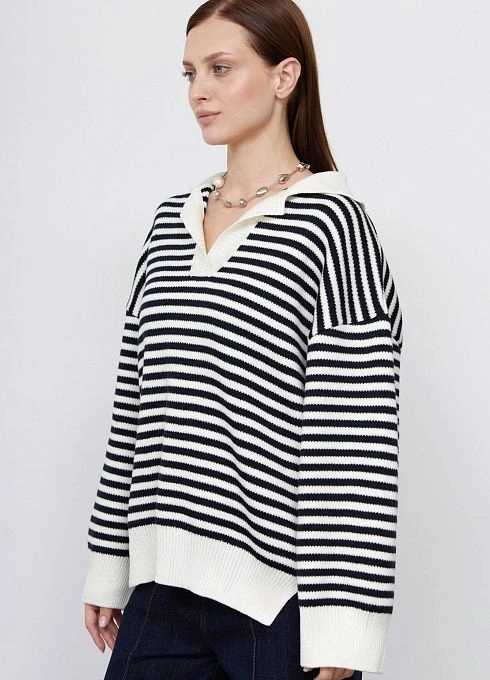 Джемпер жен. 310541.01303.9407S Сине-молочный  (6)