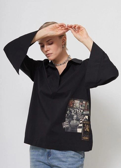 Рубашка оверсайз с печатью GRIOL