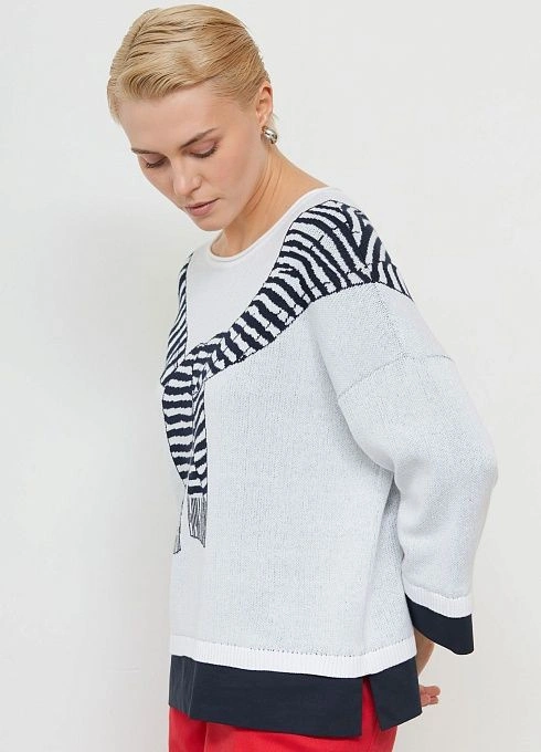 Джемпер жен. 310558.33303.9601S Сине-белый  (4)