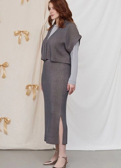 Юбка жен. 350118.33303.0805S Т.серый  (1)