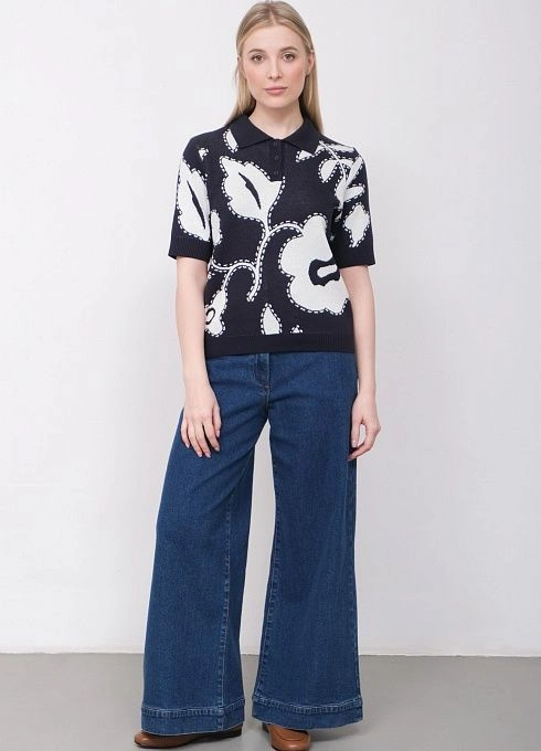 Джемпер жен. 310501.33303.9602F Сине белый  (2)