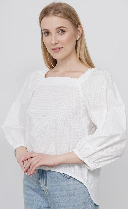 Блузка из хлопка с перфорацией GRIOL
