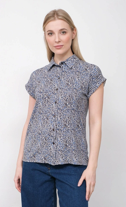 Блузка трикотажная с цветочным принтом GRIOL Блузка трикотажная с цветочным принтом GRIOL